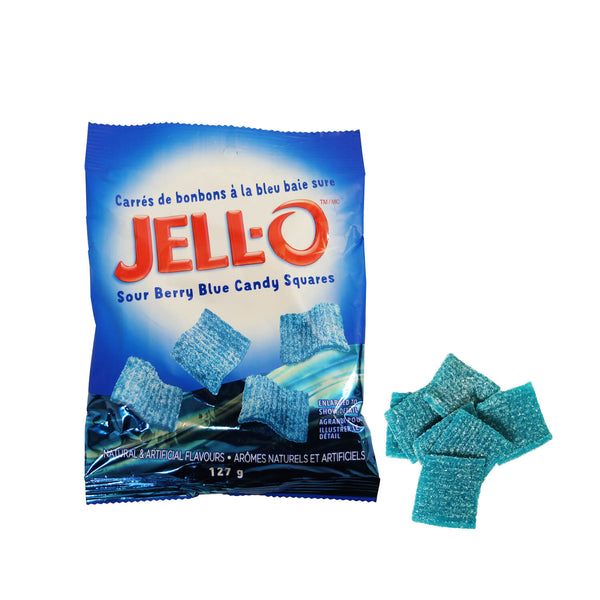 Jell-O Sour Berry Blue Candy Squares - 127 g