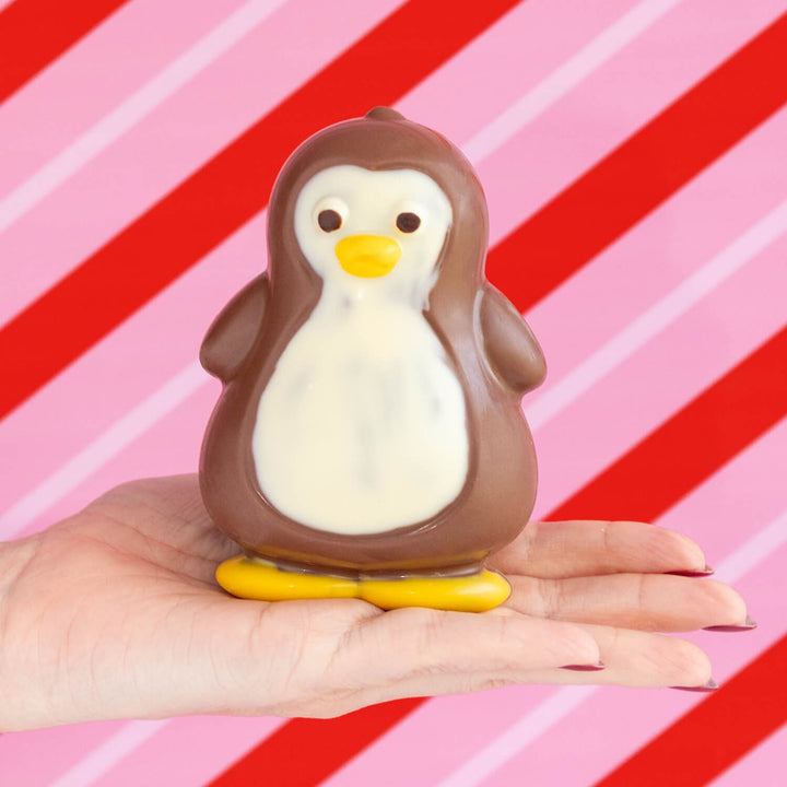 Moulage de chocolat belge en forme de pingouin