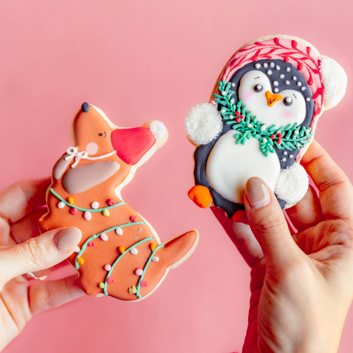 Holiday Penguin artisanal shortbread cookie - 1 unit