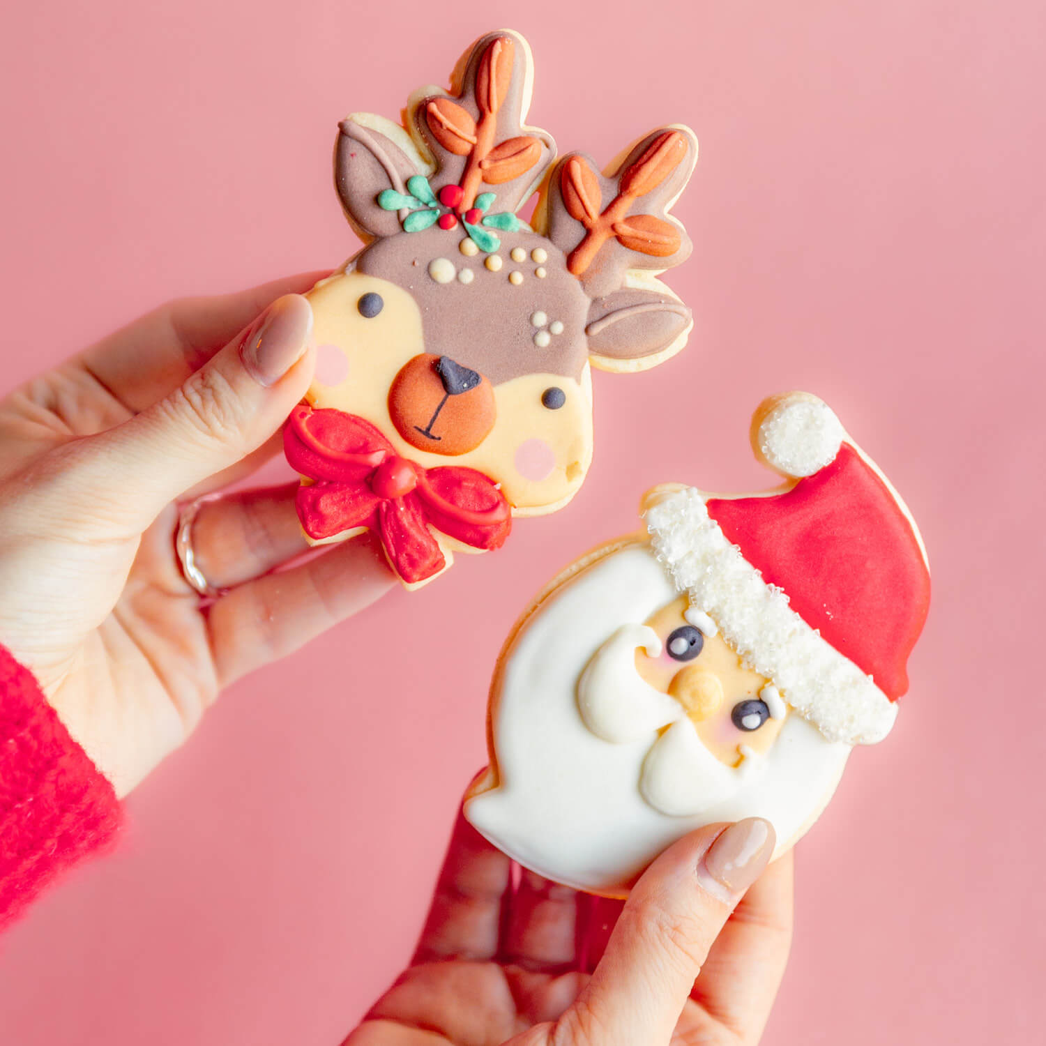 Winter reindeer artisanal shortbread cookie - 1 unit