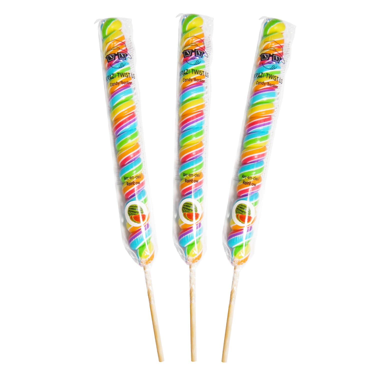 Rainbow Krazi twist lollipops - 3 units