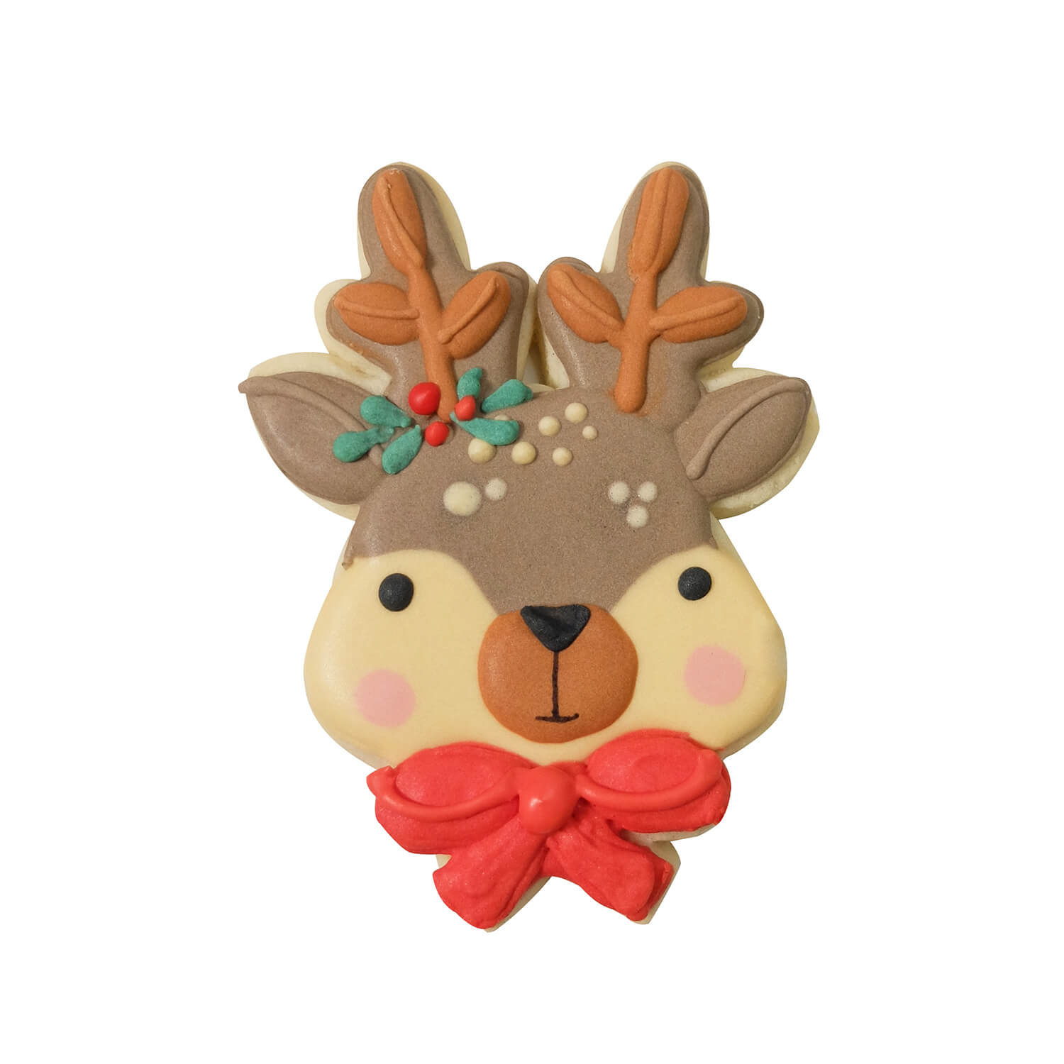 Winter reindeer artisanal shortbread cookie - 1 unit