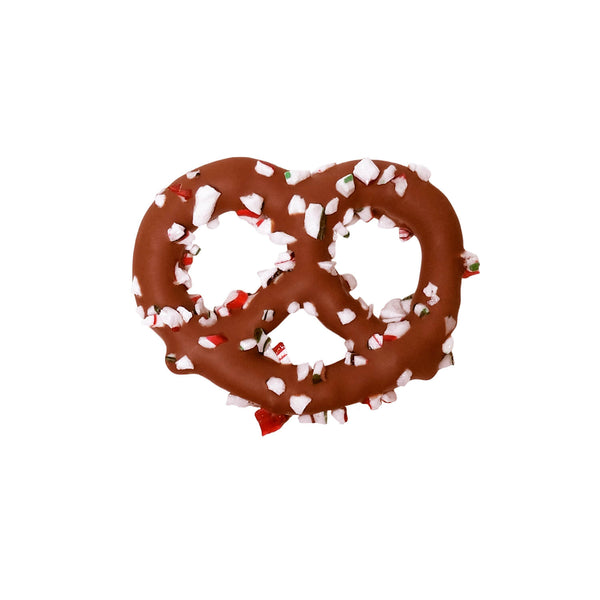 Chocolate pretzels with peppermint