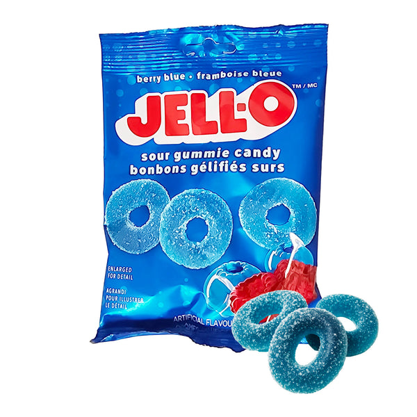 Jell-O Sour Blue Raspberry Rings - 1 unit