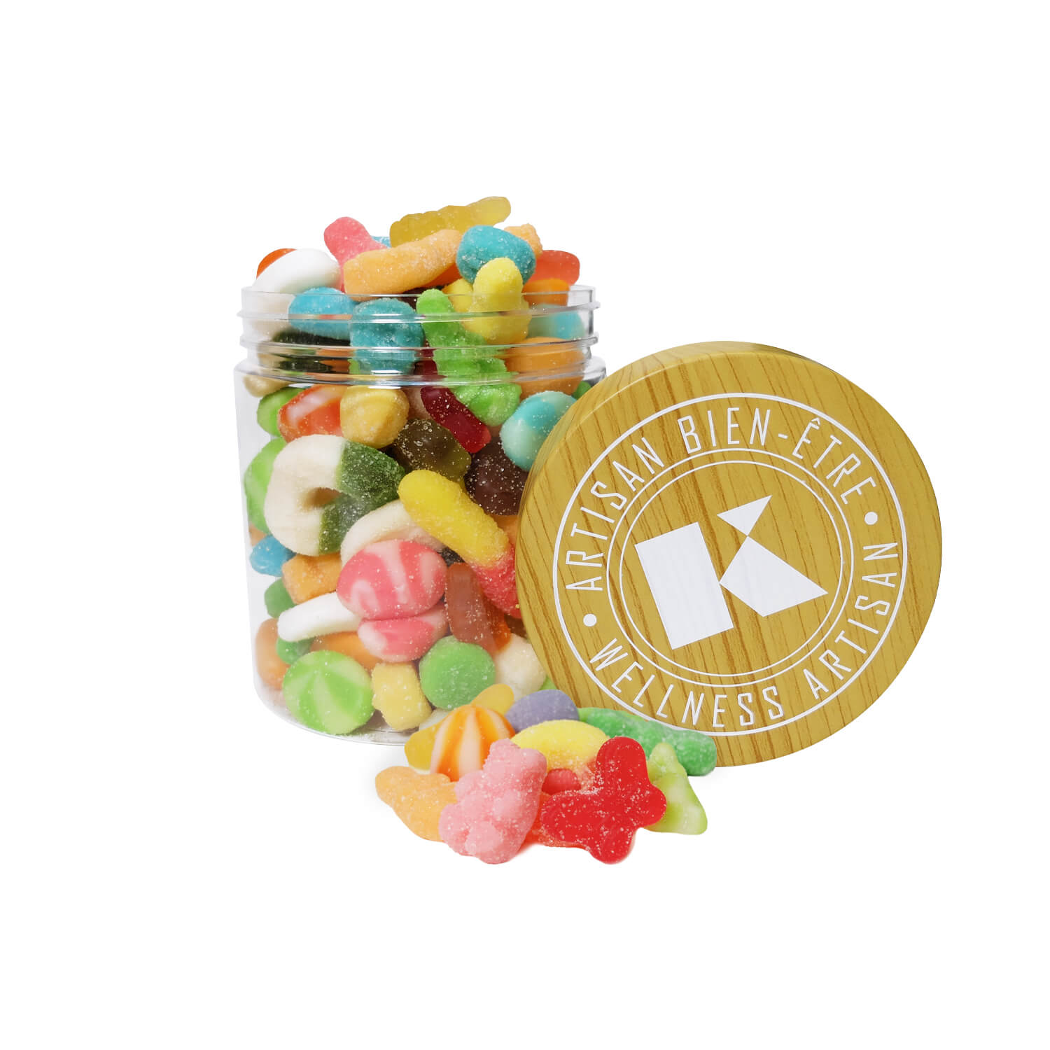 Easter mix jar with Imitation wood lid - 350 g